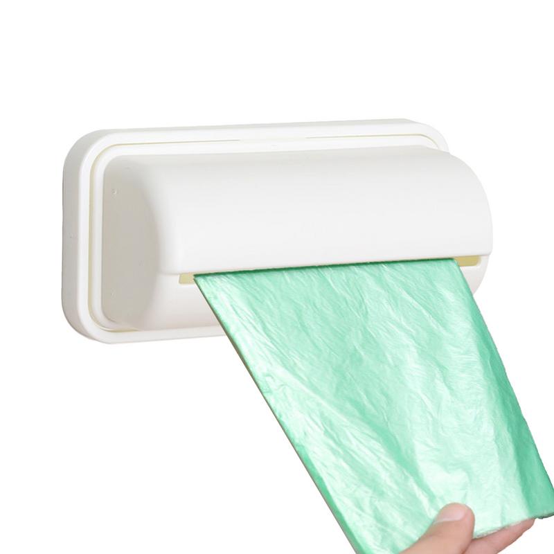 Wandmontierte Müllbeutel-Aufbewahrungsbox Frischhaltefolien-Behälter Müllbeutelhalter Küchen-Plastiktüten-Spender Badezimmer-Organizer