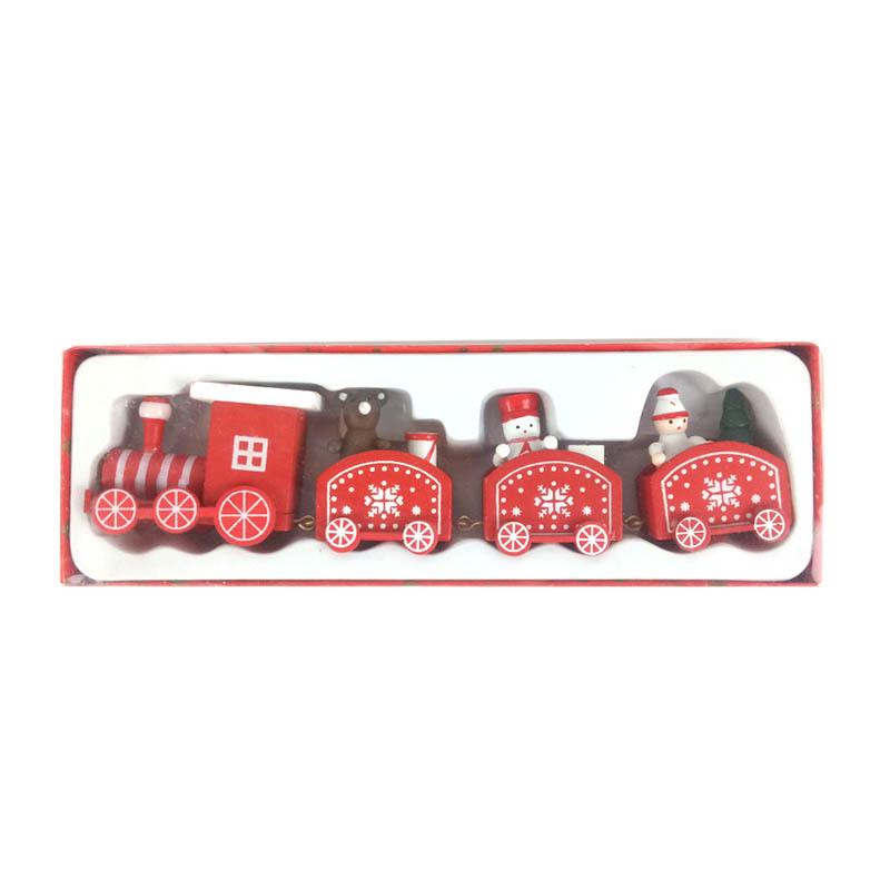 Christmas Wooden Train Merry Christmas Decorations for Home Tree Ornament Navidad Noel Kids Gift Happy New Year
