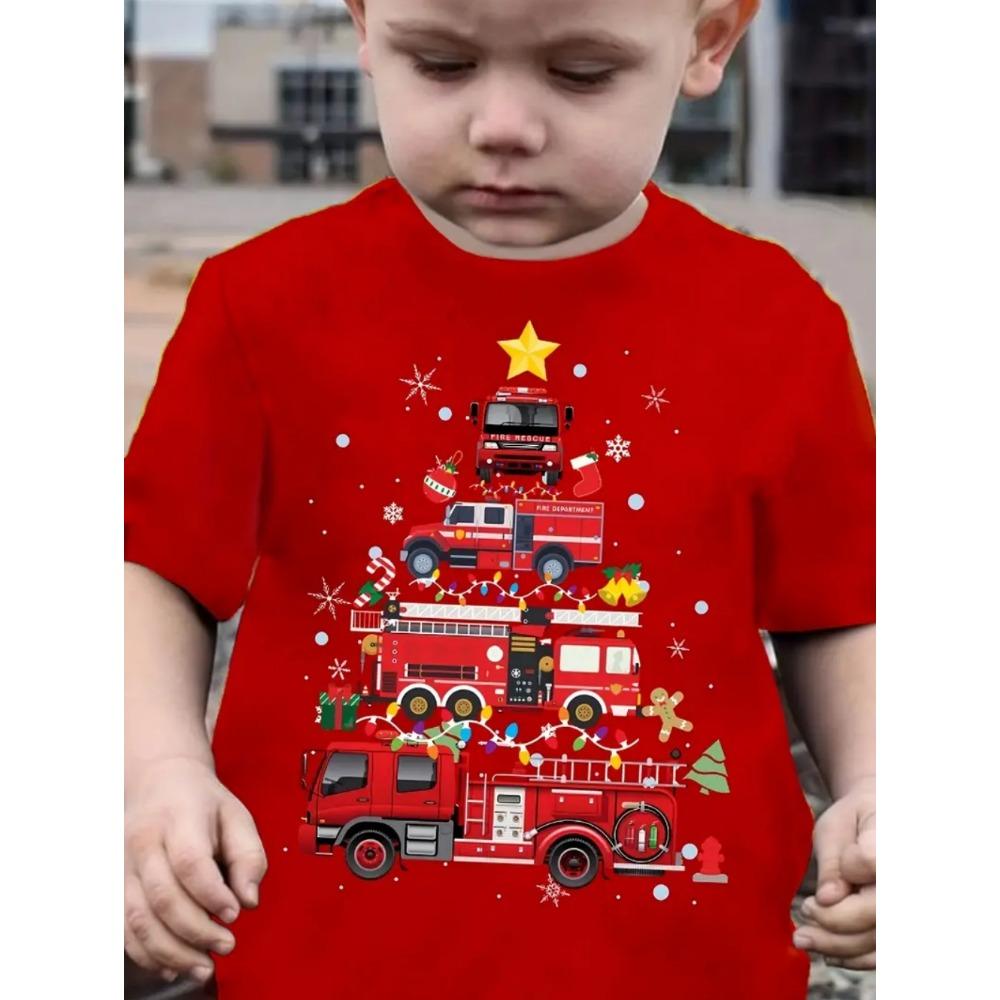 Children's Clothing Santa Claus 3D Print T-Shirts for Boys Short Sleeve Child T-Shirt Christmas Casual Girls Summer Clothes Tops
