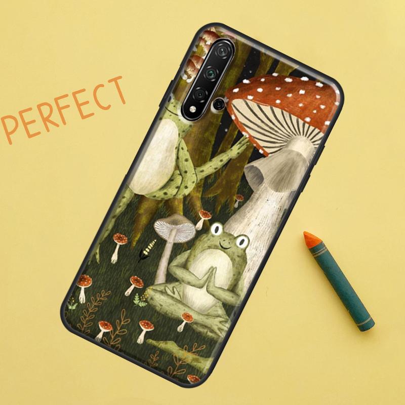Vintage Retro Frog Mushrooms For Huawei Nova 5T 9 10 SE 7i 8i 11i 12i Y60 Y61 Y70 Y72 Y73 Y90 Y91 P20 P30 P40 Lite Case