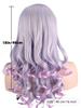 Dreamy purple curly hair wigs with center part bangs high temperature fiber synthetic wigs for women cosplay costume gifts