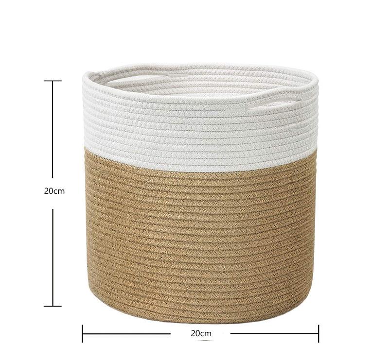 Woven Cotton Rope Basket for Flowers - Modern Indoor Flower Pot and Storage Solution