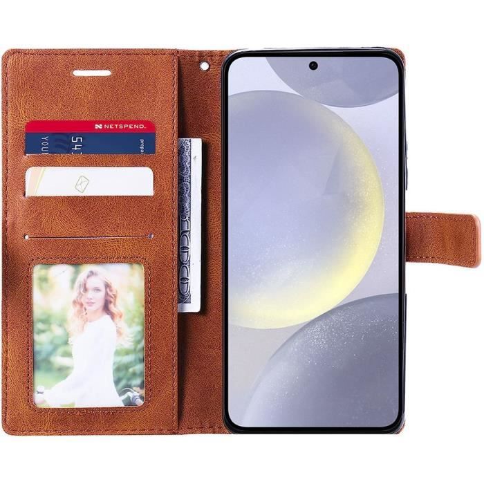 Coque - Samsung - Galaxy S24 Plus - Effet Cuir - Antichoc - 2 Verres Trempés