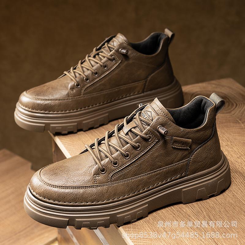 Leather shoes casual shoes retro low-top Martin boots comfortable platform trendy shoes