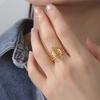 EUEAVAN Edelstahl Hexenknoten Ring Vintage Wicca Keltisch Verstellbar Offener Ring für Damen Herren Irland Schmuck Geschenke Großhandel