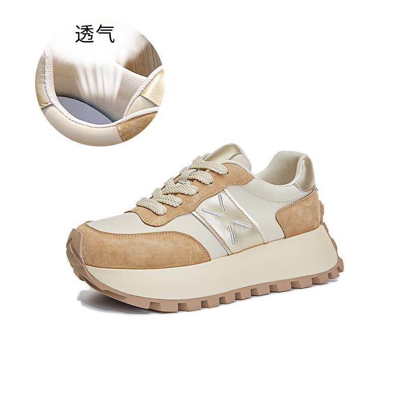 Absorbent Sole Leather Forrest Gump Shoes Women's 2025 Spring New Platform-soled Sports Shoes Casual Versatile Dad Shoes Women's Fashion