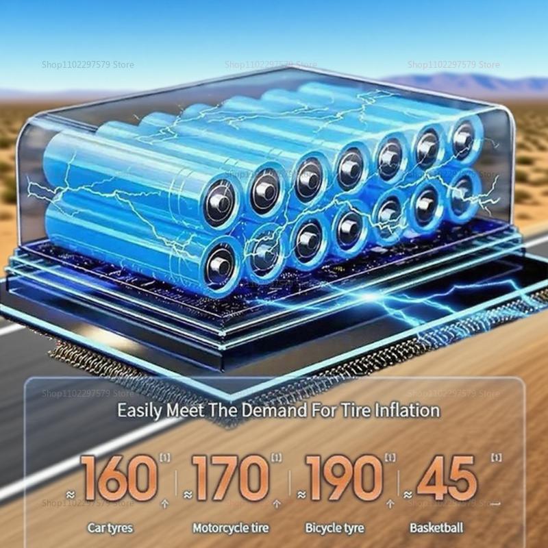 2025 New Wireless Portable Car Air Pump Portable Digital Display Multi-Function Tire Basketball Bicycle Emergency Inflation Pump