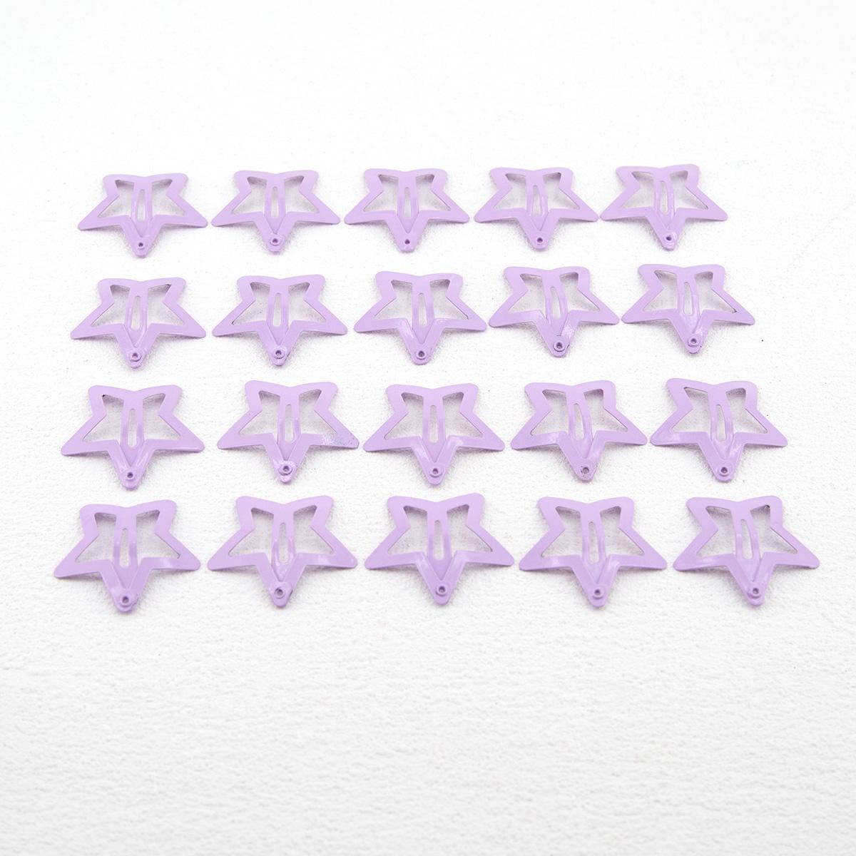 

20 шт. Заколки для волос BB в форме звезды, пентаграмма, 3 см, маленькие, милые, крутые, металлические, простые, модные, женские, пятиконечные, Y2k аксессуары, заколки для волос фиолетовый