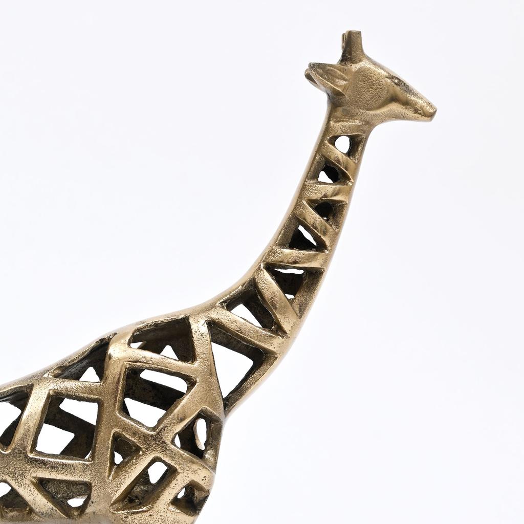 Moderne Gold-Giraffen-Skulptur Handgefertigtes Aluminium Wohnkultur