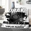 Name Custom Drake Print Flannel Blanket High Quality Warm Comfortable Cover for All Seasons Perfect for Gifts Home Decor