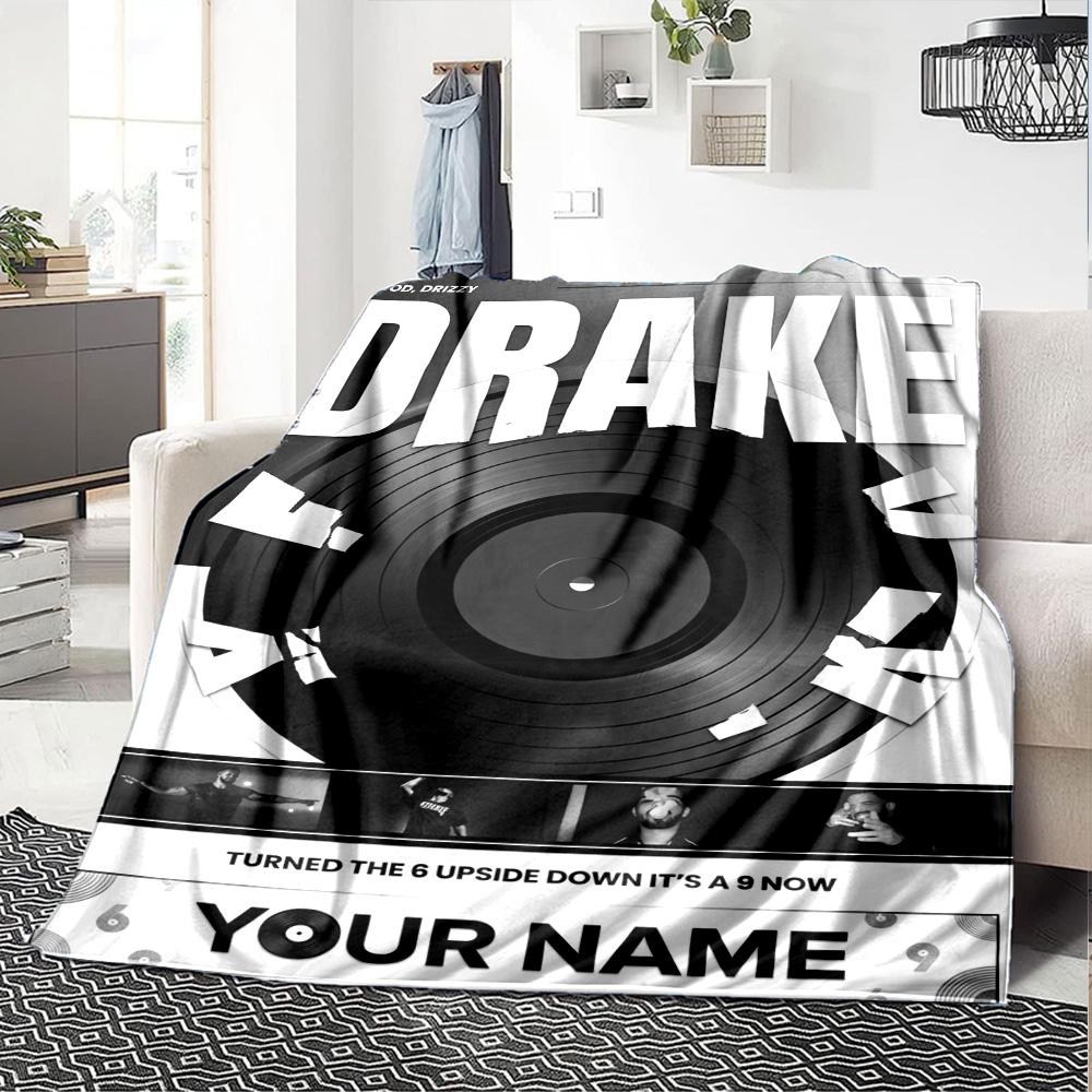 Name Custom Drake Print Flannel Blanket High Quality Warm Comfortable Cover for All Seasons Perfect for Gifts Home Decor