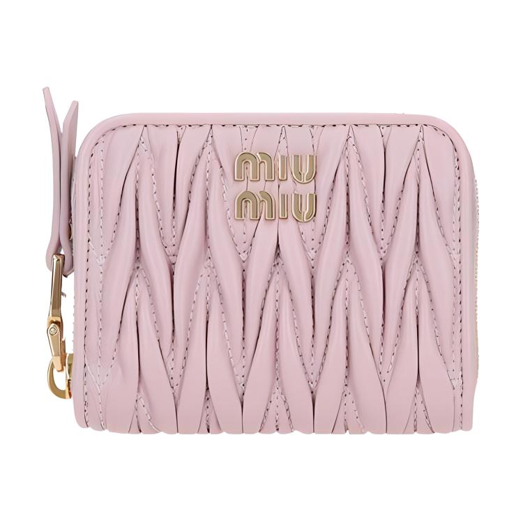 Miu Miu Metal Logo Quilted Zipper