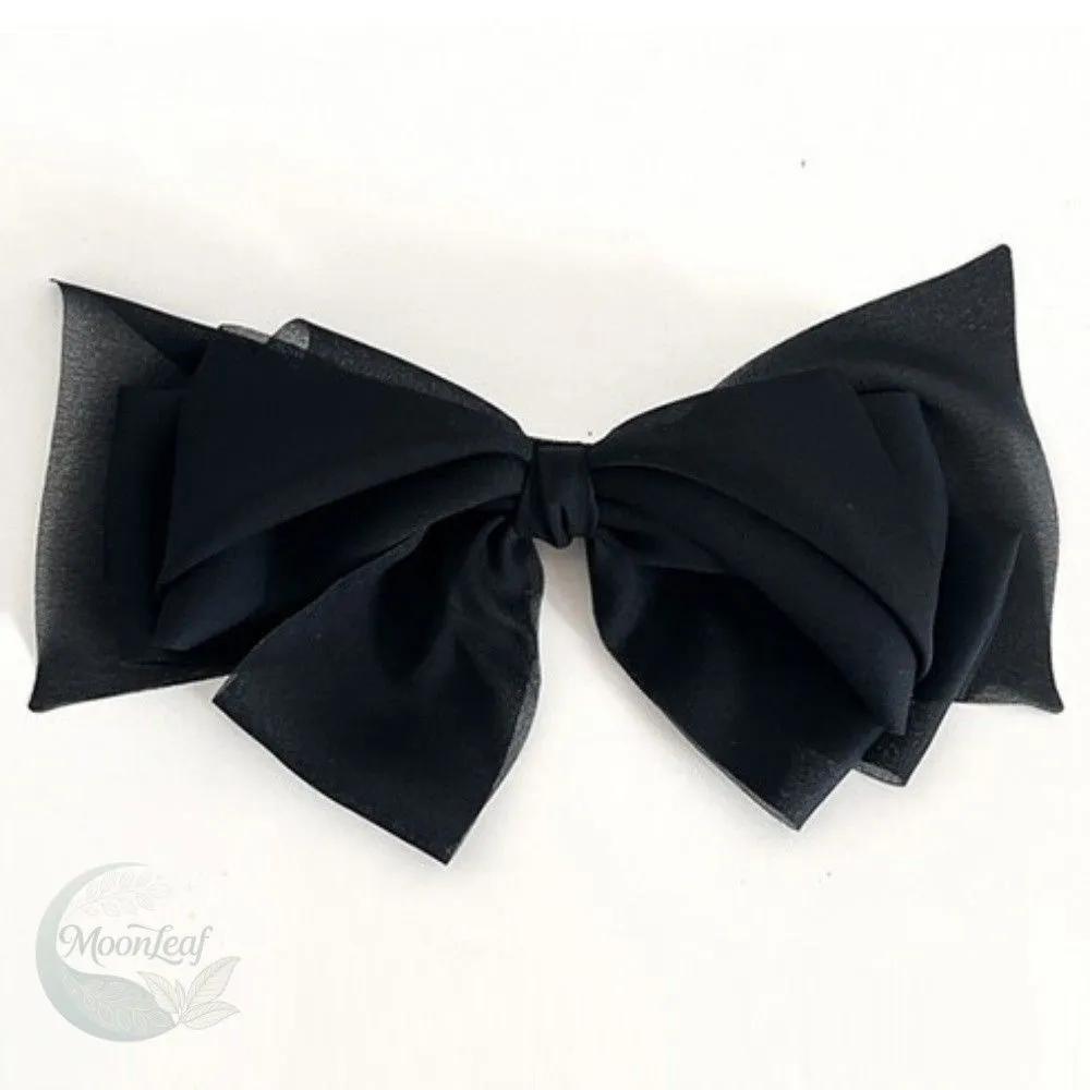 MLSTORE Black Chiffon Double-Wing Lovely Hair Pin Goddess Style Hair Pin Wedding Guest Look