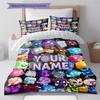 Blox Fruits Adventure Custom Name Pattern Bedding Quilt Set Quilt Cover Pillowcase Home Birthday Gift(1 * duvet cover + 2 * pillowcase, without core)