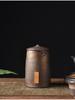 Retro gilt retro tea pot ceramic household Pu'er tea sealed pot large capacity storage tank tea warehouse wake tea pot