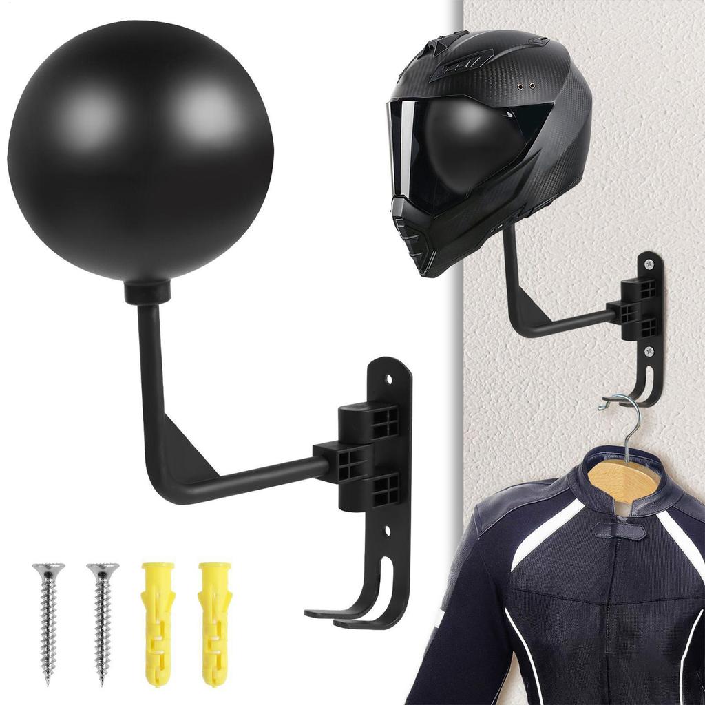 Motorcycle Helmet Holder Space Saving 180-Degree Rotatable Helmet Mount Wall-Mounted For Home Bedrooms Living Room Garage Gear