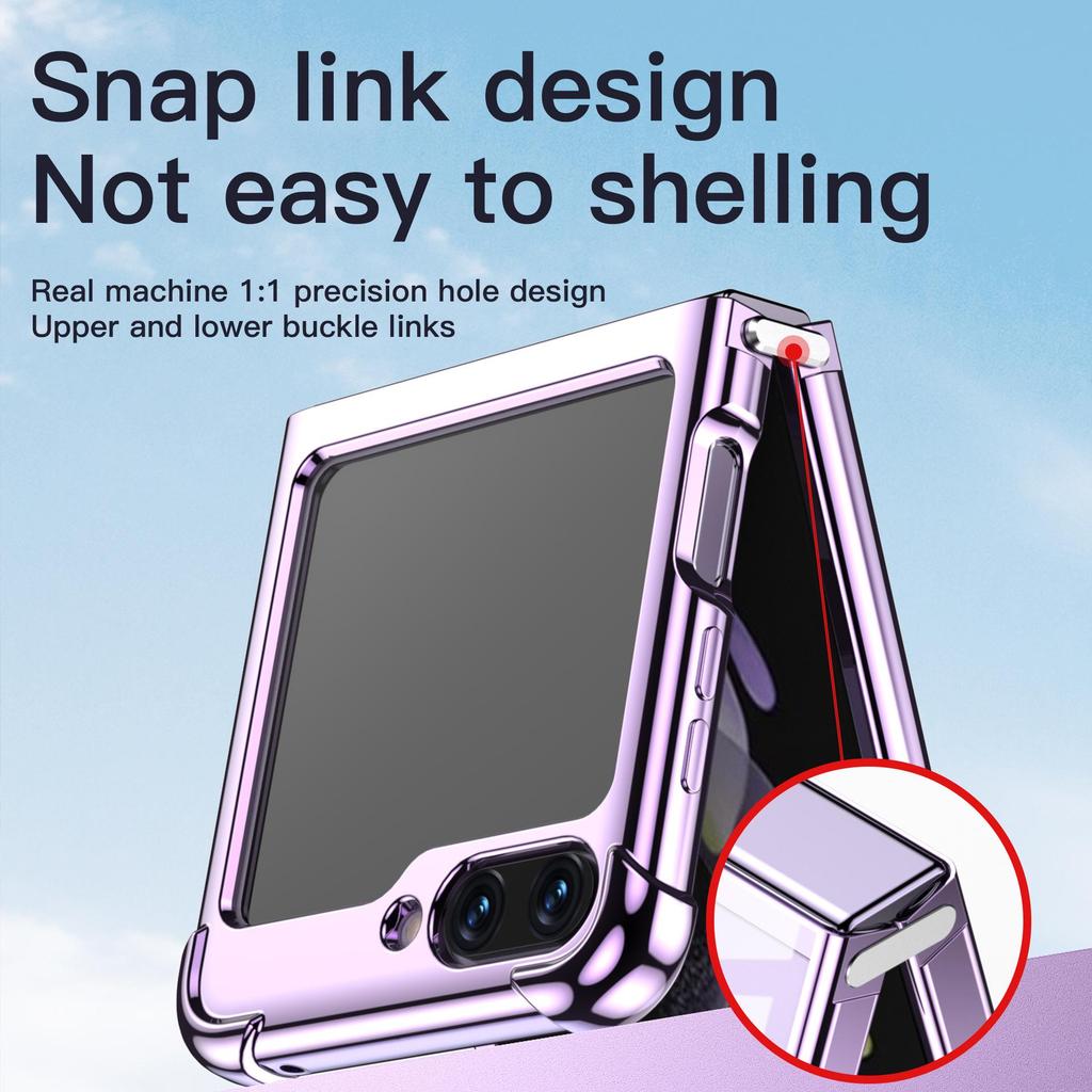 Kompatible Samsung Z Flip7 Galvanisierte Transparente Fallschutzhülle