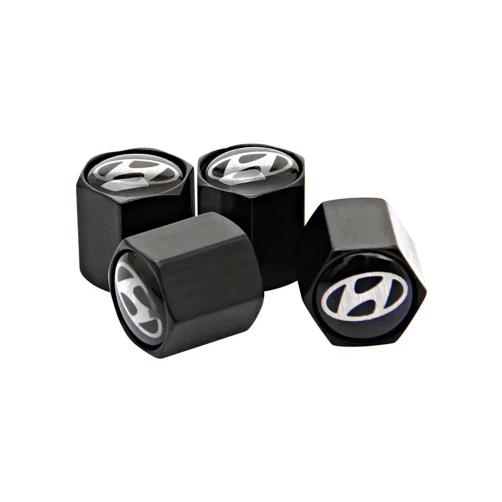 4pcs Car Styling for Hyundai Santa Genesis Tiburon Elantra Accent Sonata I35 I20 I30 Azera Wheel Valve Caps Tire Stem Dust Cover E5