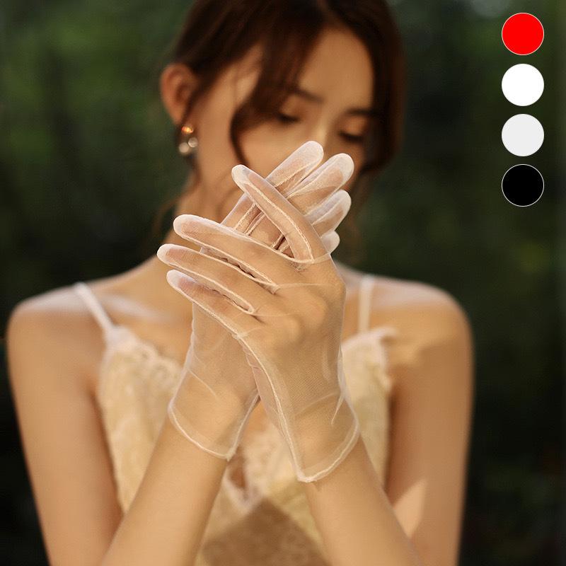 

Elegant Bridal Lace Satin Gloves for Wedding Photography One Size слоновая кость