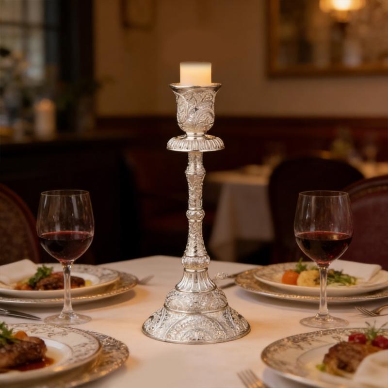 Elegant European Engraved Pattern Taper Candle Holders Antique Metal Candlestick Candelabra For Table Centerpieces