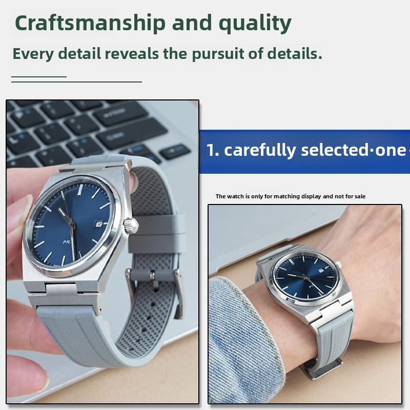 For Tissot 1853 PRX Super Player T137 Watch band t137.407 T137.410 fluoro rubber Metal End Link watch strap 12mm men's Bracelet