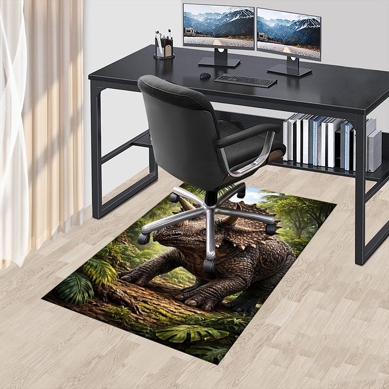 1 Stück Triceratops Dschungel Extra Groß Rutschfester Teppich, Büro, Familie, Schlafzimmer, Studio - Großer TeppichJ0324