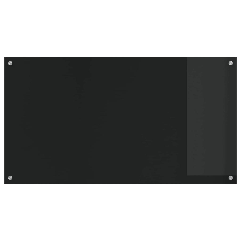 Kitchen Splashback Black 110 x 60 cm Tempered Glass
