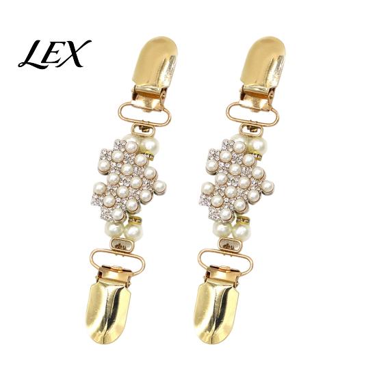 Clothing Fasteners 2Pcs Vintage Sweater Clips for Women Girls, Retro Faux Pearl And Rhinestones Cardigan Clips, Elegant Dress Decor Accessories Collar