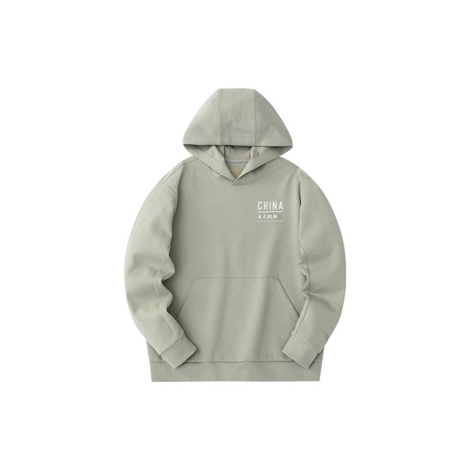 ANTA Variety Training Collection Sweatshirts Men s Pine Gray Green Hooded Moderate Regular 152347721-4 XL