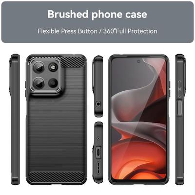 Custodia in Silicone Fibra di Carbonio Per Motorola MOTO Edge 60 50 40 Fusion Neo Pro Ultra 5G TPU Morbido Antiurto Protezione Cover Posteriore