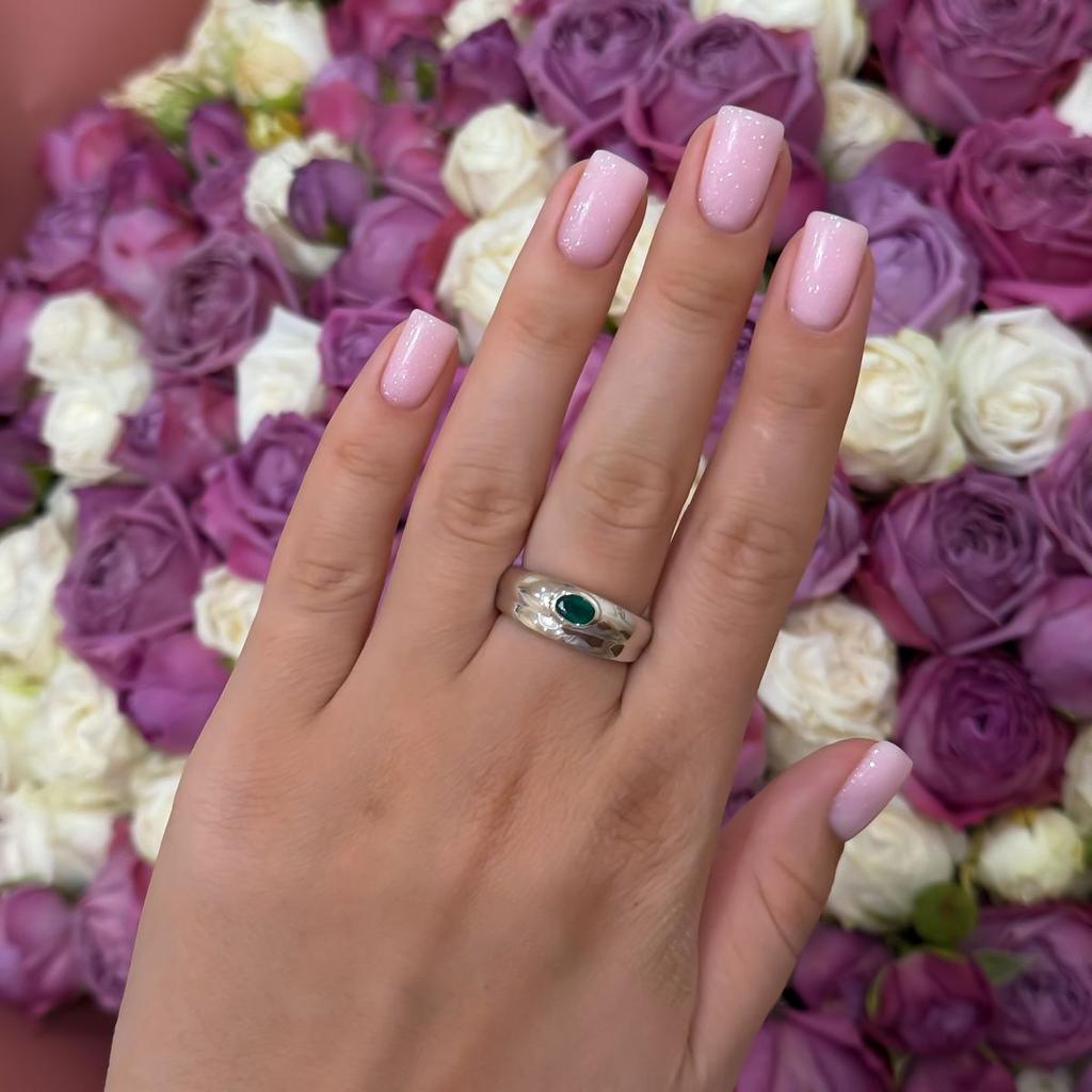 Silver Ring with Natural Agate 0.408ct, Product Weight 5.9 G (2171133)