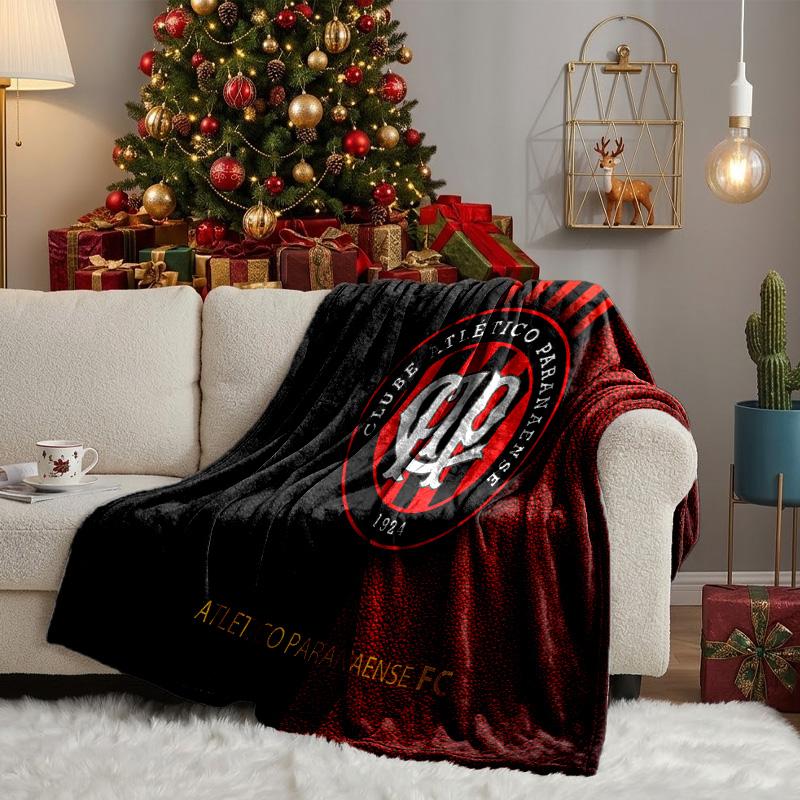 Atletico Paranaense Crest Throws Blanket Flannel Blankets Plush for Couch Bed Gifts for Men Women Travel picnic blanket Christmas fan gifts