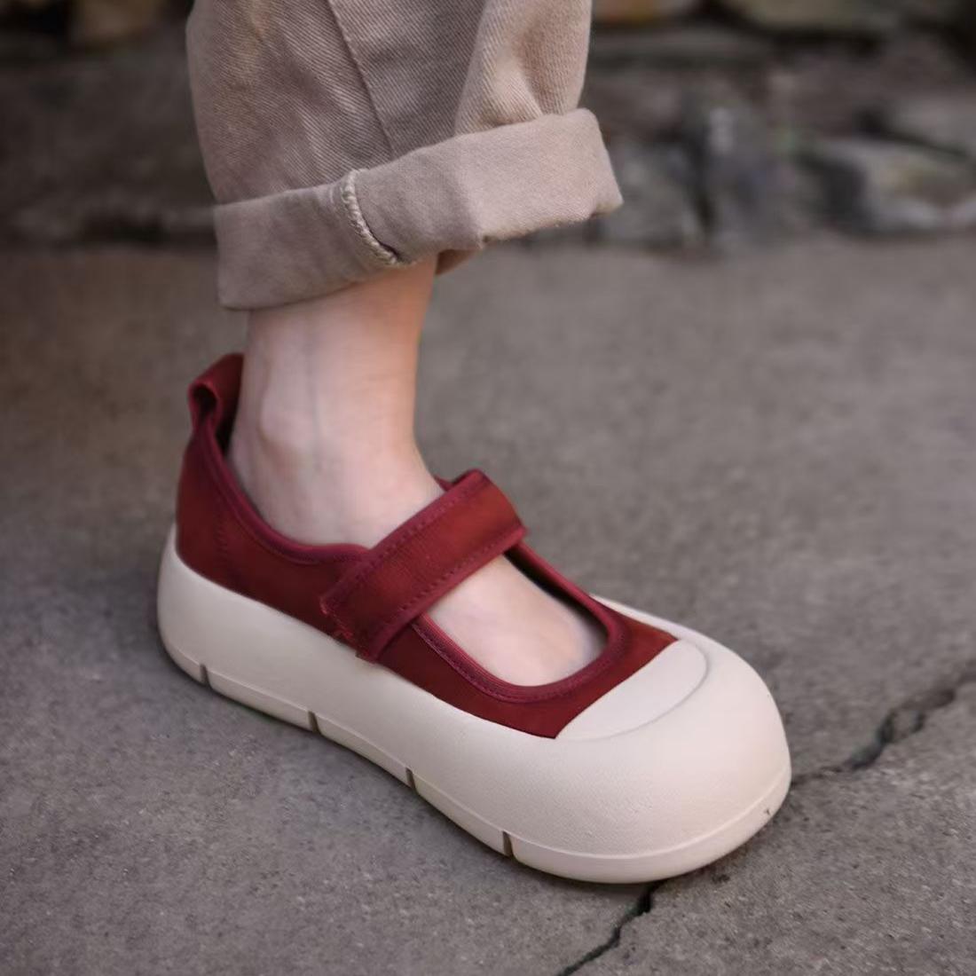 

Туфли на плоской подошве женские туфли на платформе брендовая мода Marie Janes туфли на среднем каблуке 2024 года тренд осень повседневное платье для прогулок Chaussures Femme 40 вино красного