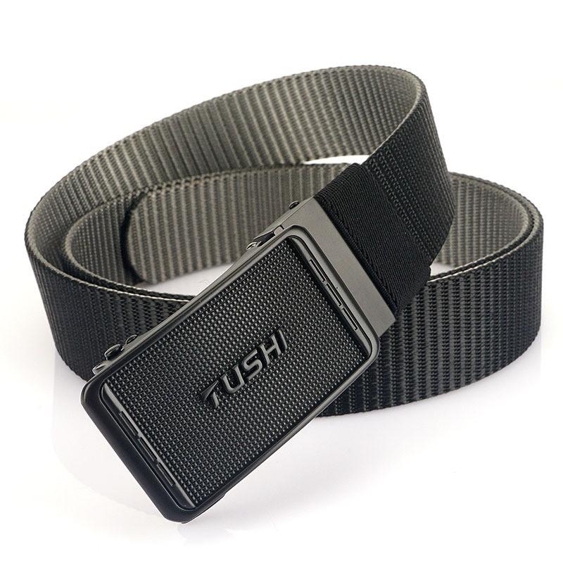 Men's Nylon Canvas Belt Rotating Automatic Buckle Casual All-matching Double-sided Color Overalls Strap