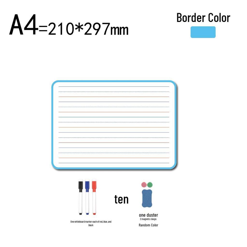 Double-Sided Magnetic Erasable Whiteboard: Four-Line, Three-Grid for Children's Pinyin and English Graffiti