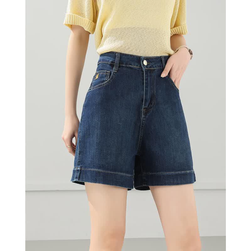 TERRE BLEUE Women s High-Waist Vintage Denim Shorts 29