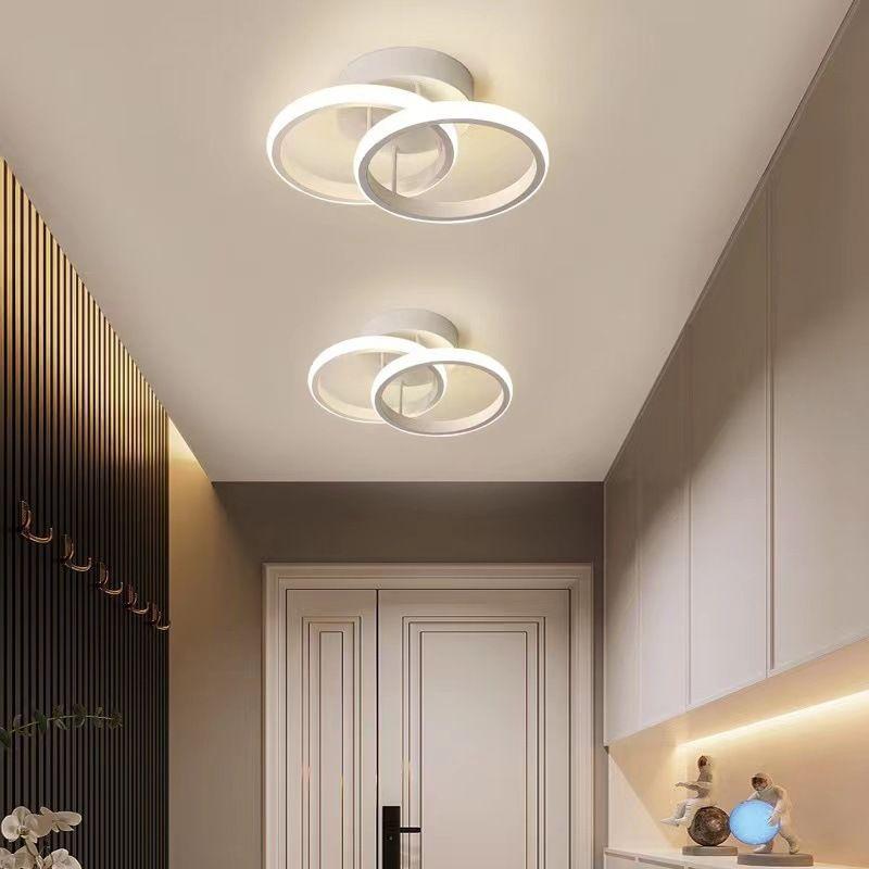 Nordic Black White LED Ceiling Lights Chandelier Lamps for Corridor Balcony Interior LED Ceiling Lamp Decor for Home AC85-265V