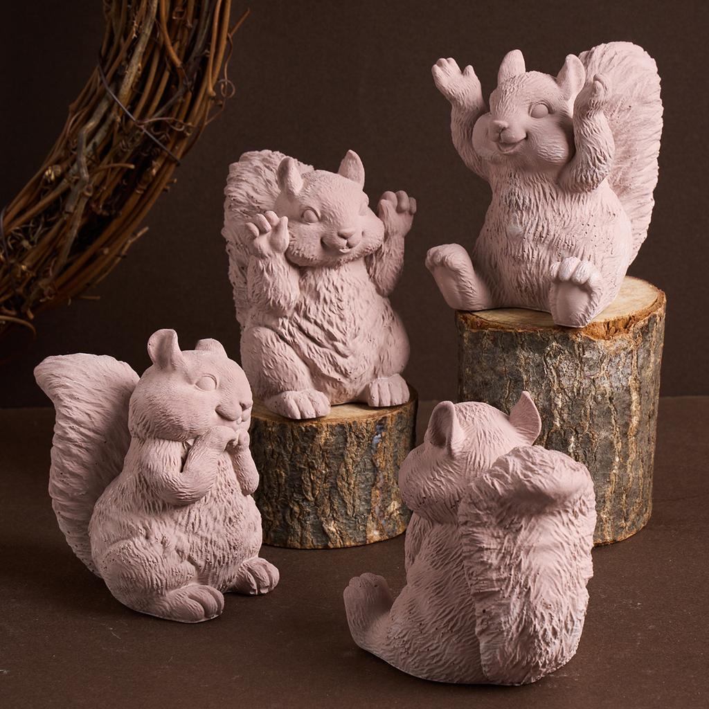 3D Squirrel Candle Mold DIY Cute Animal Craft Making Tool Aromath Soap Plaster Resin Silicone Casting Molds Home Decor Art Gifts