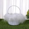6 Style White Romantic Bowknot Burlap Wedding Ceremony Party Rose Flower Basket