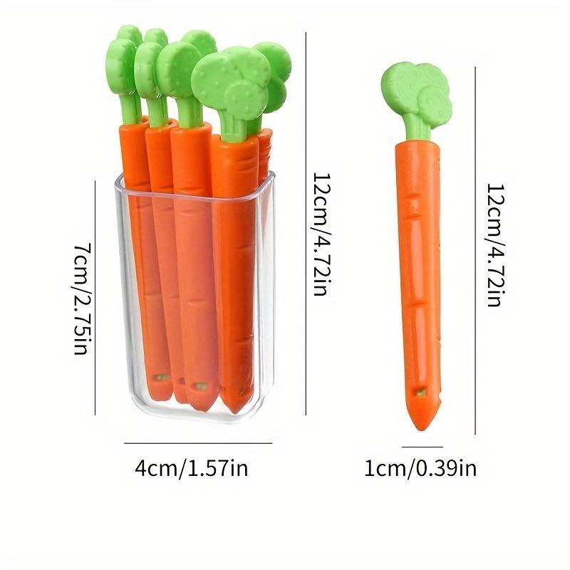 5pcs Carrot Shape Plastic Sealing Clips For Food And Snack Bag, Food Sealing Clips With Storage Box