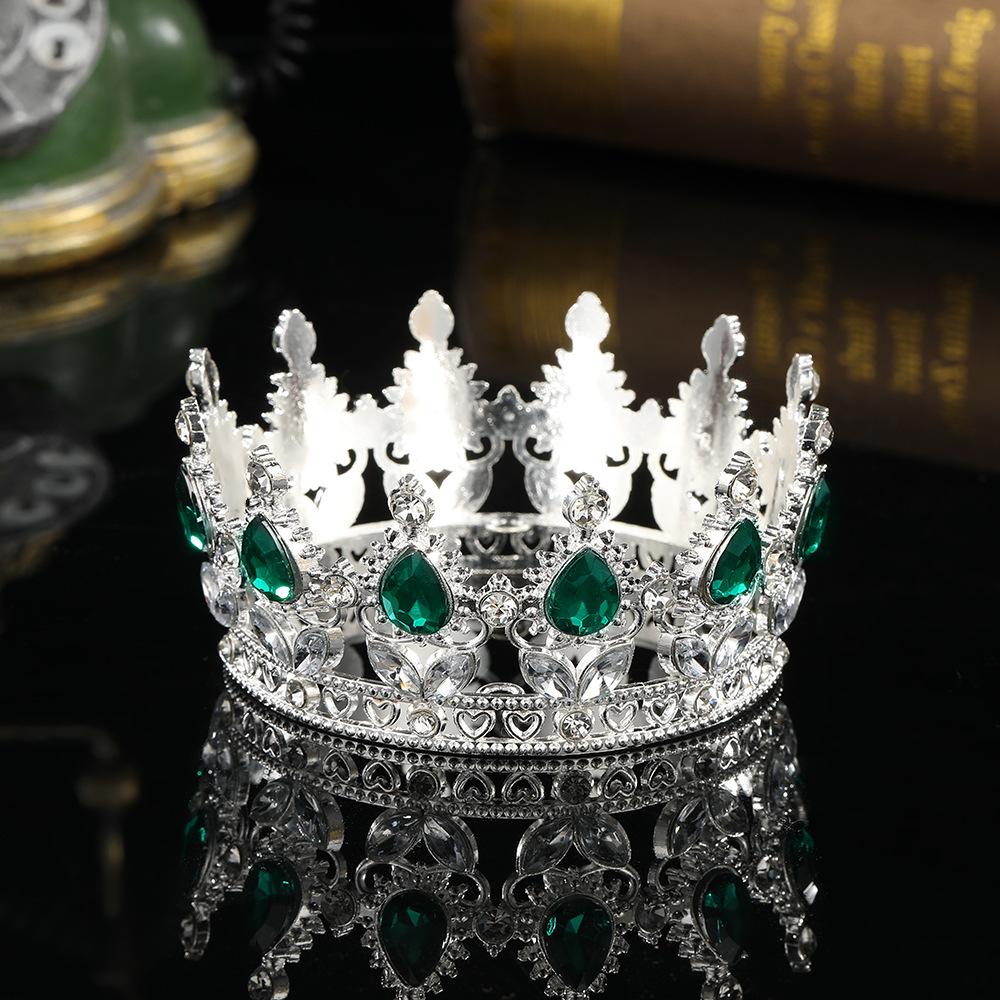 European and American Baroque Full Circle Crown Headwear Rhinestone Alloy Crown Hair Accessory