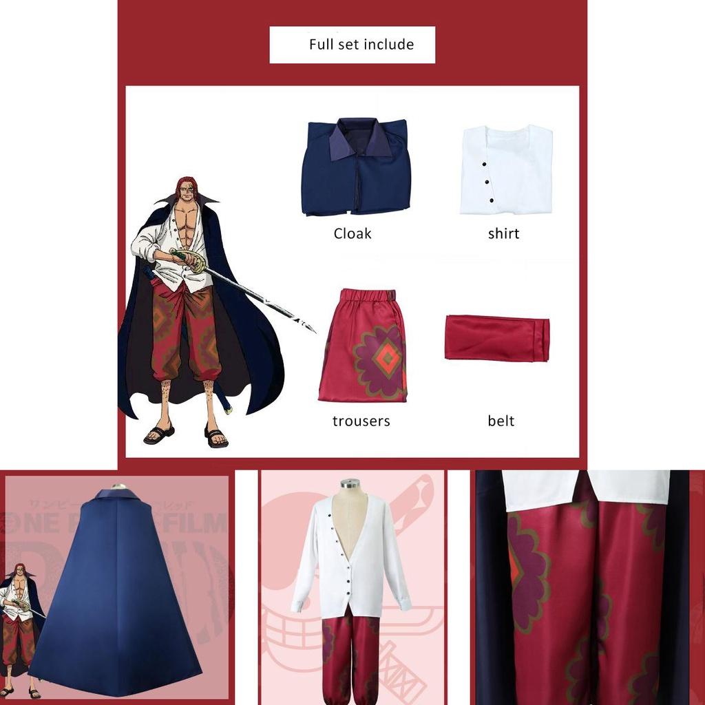 Role Play Outfit For Kids Adult One Piece Shanks Cosplay Costume Cloak