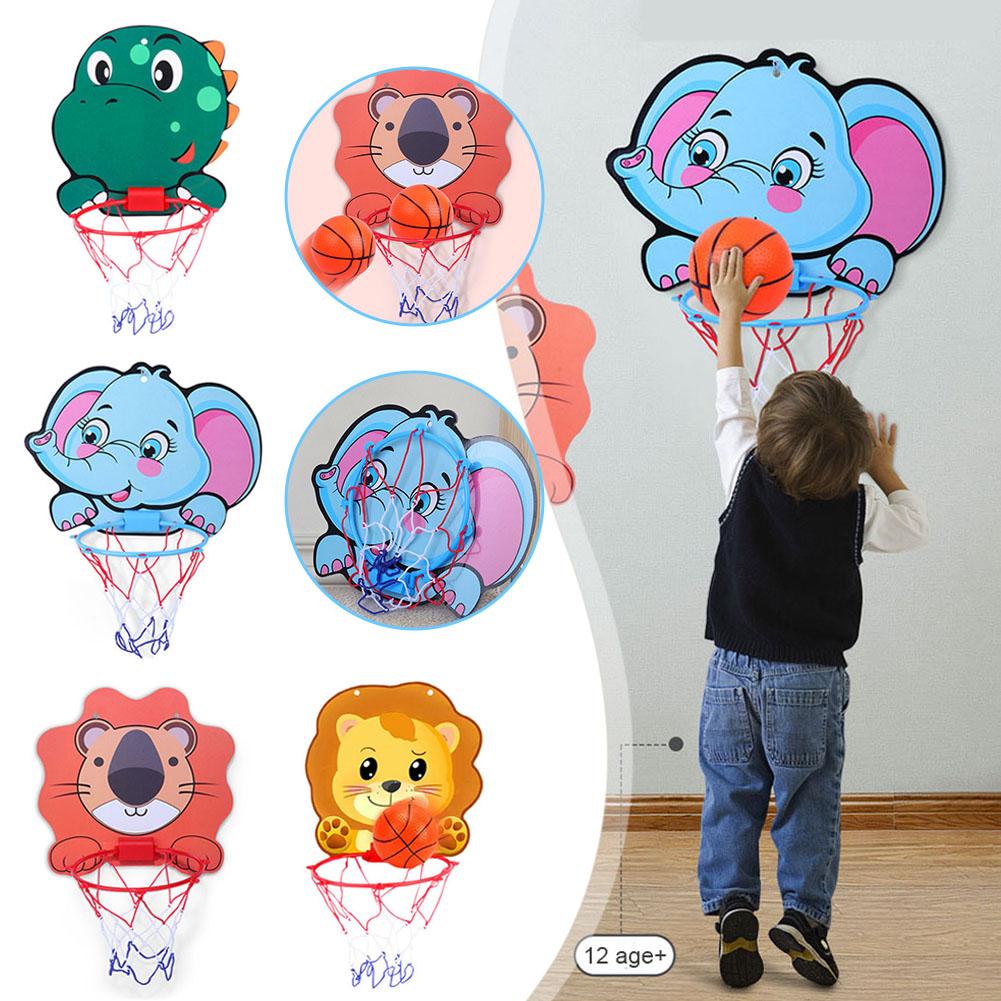 Kinder-Basketballkorb-Set, Cartoon-Design, Tiere, Basketballständer, Outdoor-/Indoor-Spiel, Sport, Spielspielzeug für Kinder