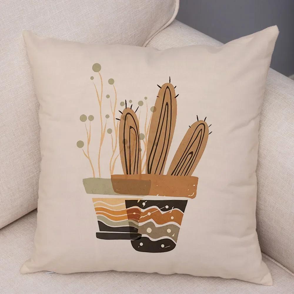 Nordic Style Plant Tree Cushion Cover Decor Geometric Abstract Modern Art Pillow Case for Sofa Home Super Soft Plush Pillowcase