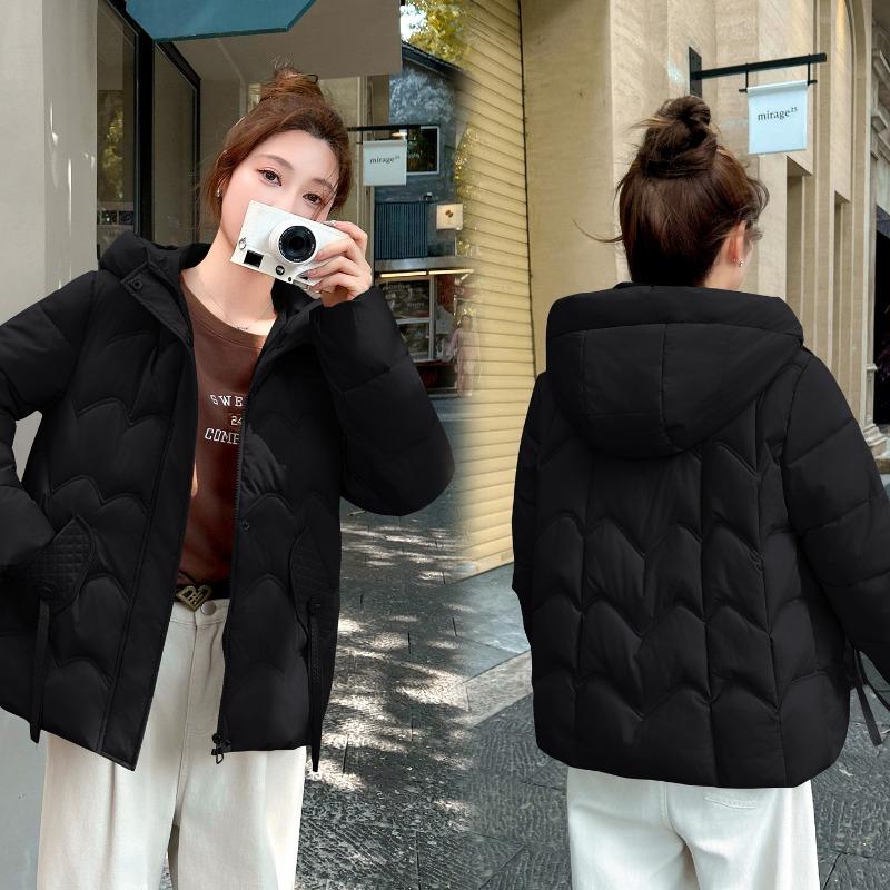 Winter New Cotton-padded Clothes Cotton-padded Clothes Hooded Versatile Loose and Thin Cotton-padded Jackets Simple Women's Jackets