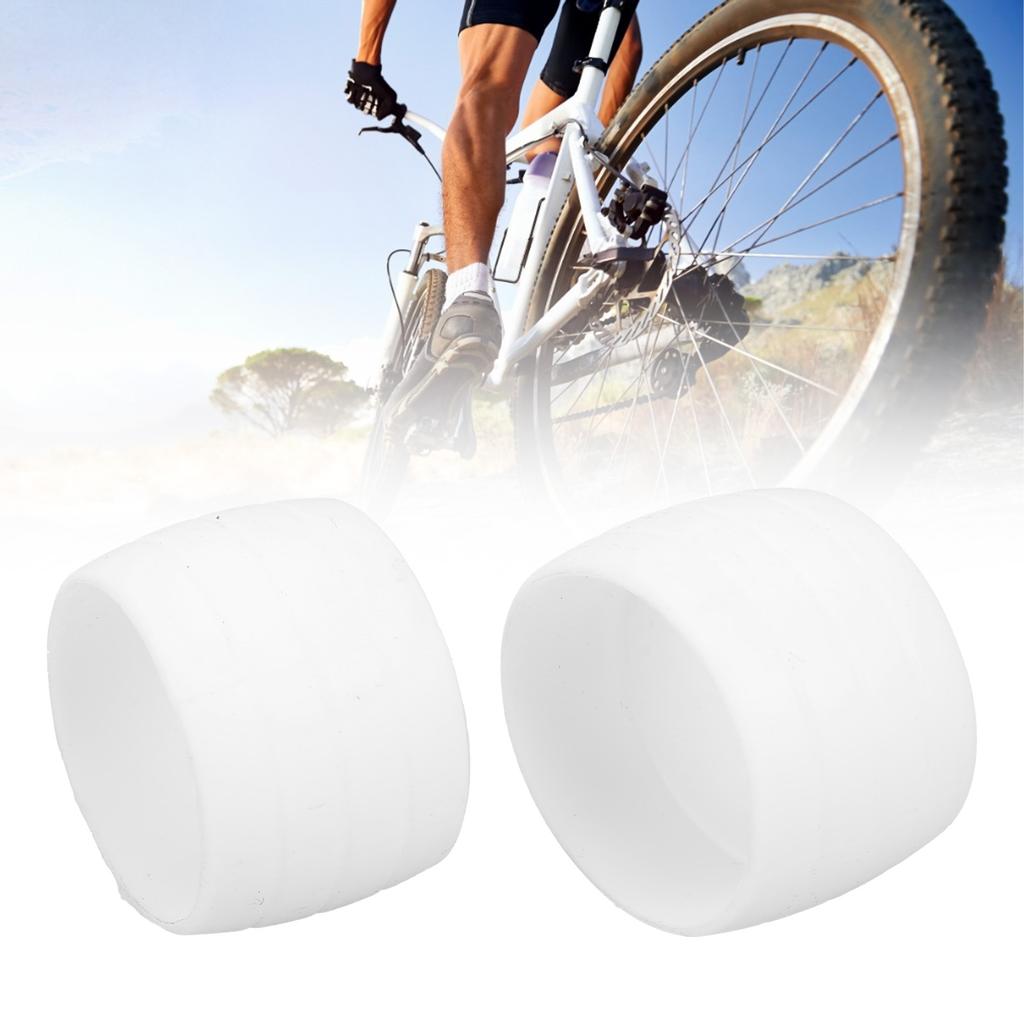 Bike Silicone Elastic Strap Fixing Ring Tape Plug Bike Handlebar Fixing Belt Ring SleeveWhite