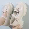 Autumn thick-soled small leather shoes look good skirt single shoes Japanese with fashionable small fragrant style Mary Jane shoes fairy