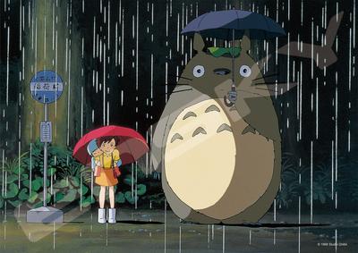 Quebra-cabeça Meu Vizinho Totoro Ponto de Ônibus Chuvoso 108 peças (108-607)