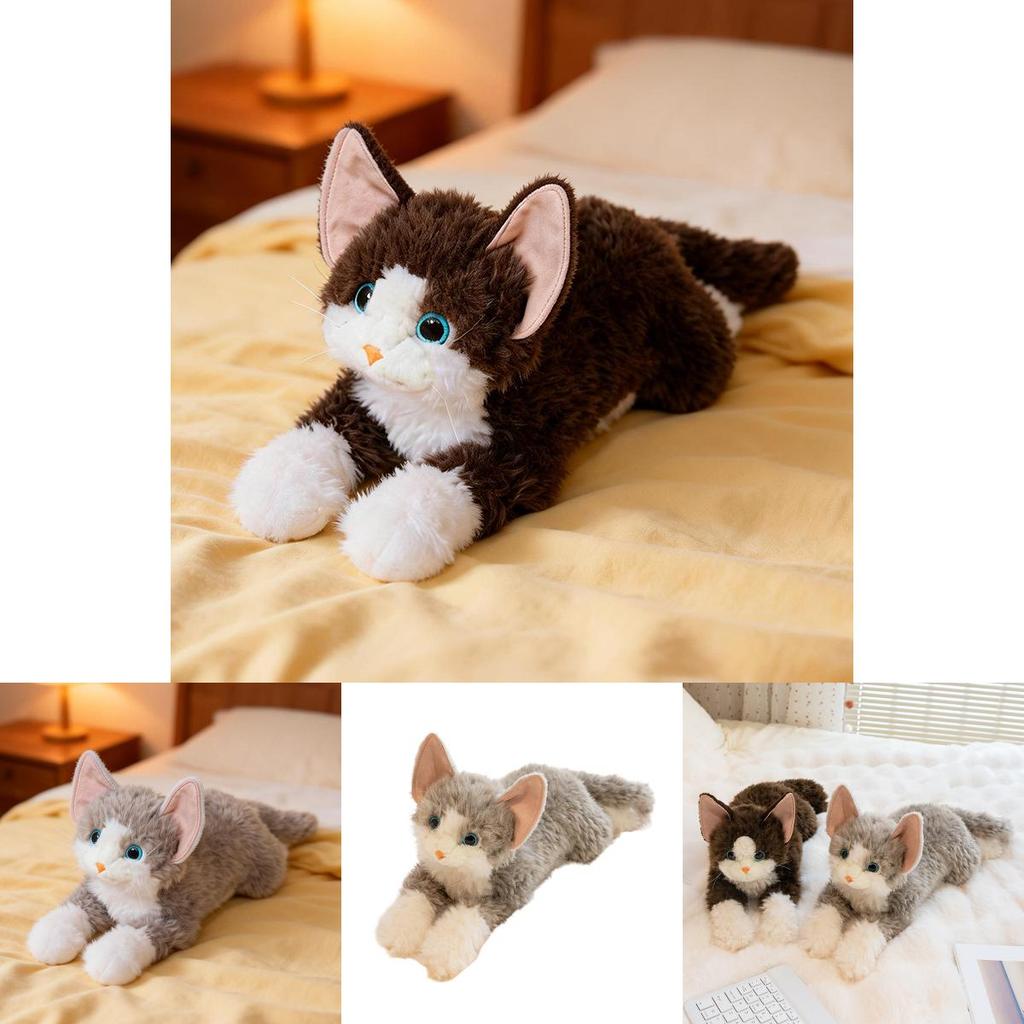 Plush Cat Figurine With Soft Short Plush For Home Decor And Gift Ideas