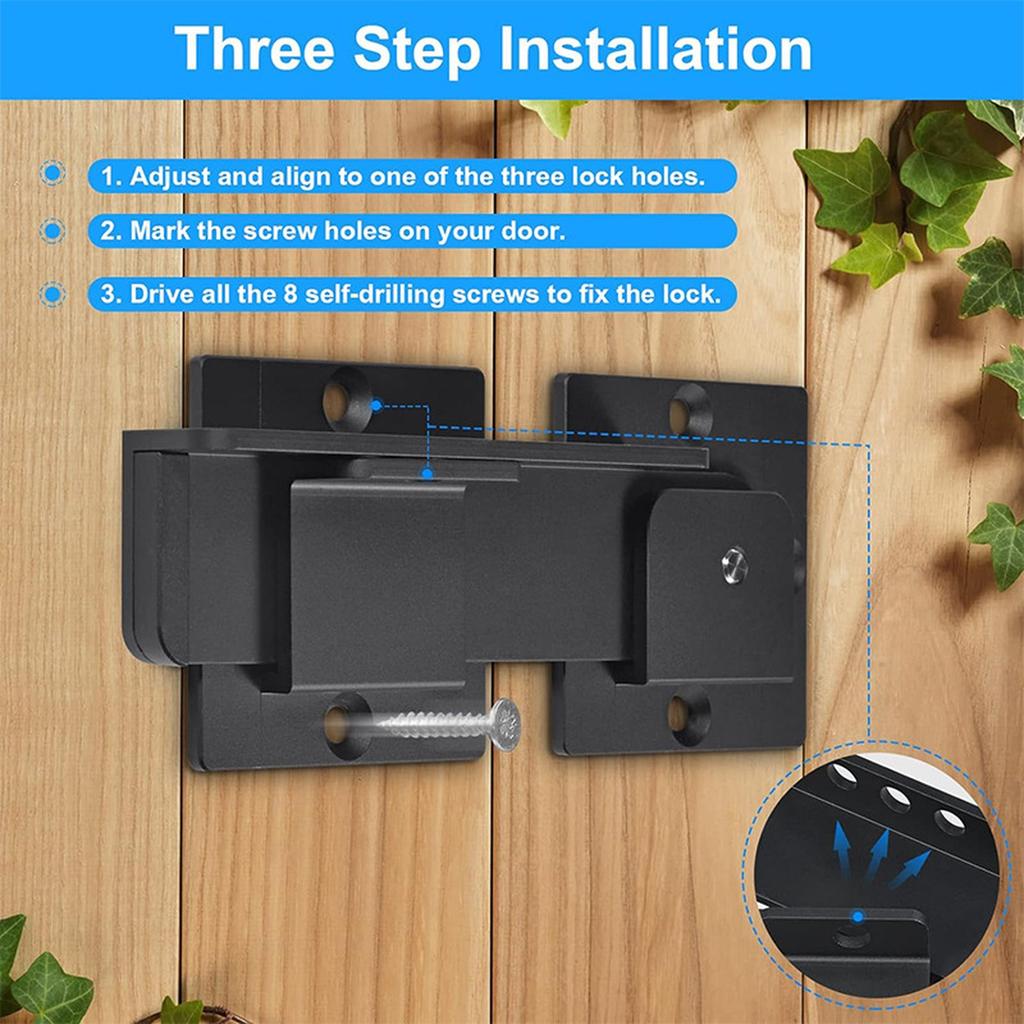 Fence Door Heavy Duty Metal Flip Door with Weather Resistance Easy Installation 3 Keyholes for Secure Gate